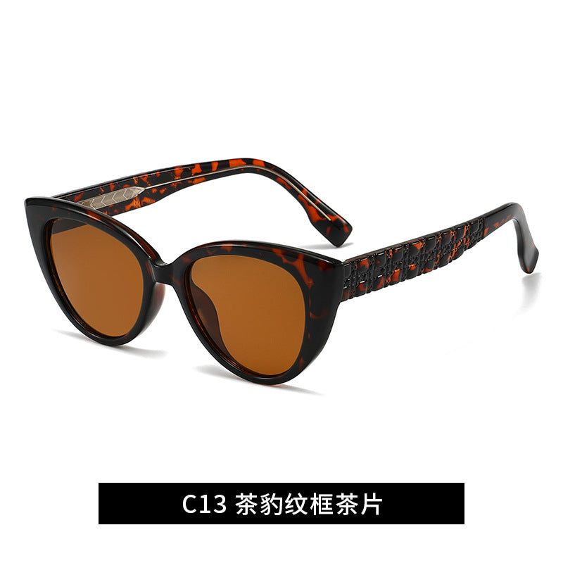 Damen Cat-Eye Sonnenbrille mit dekorativem Steg Karnz