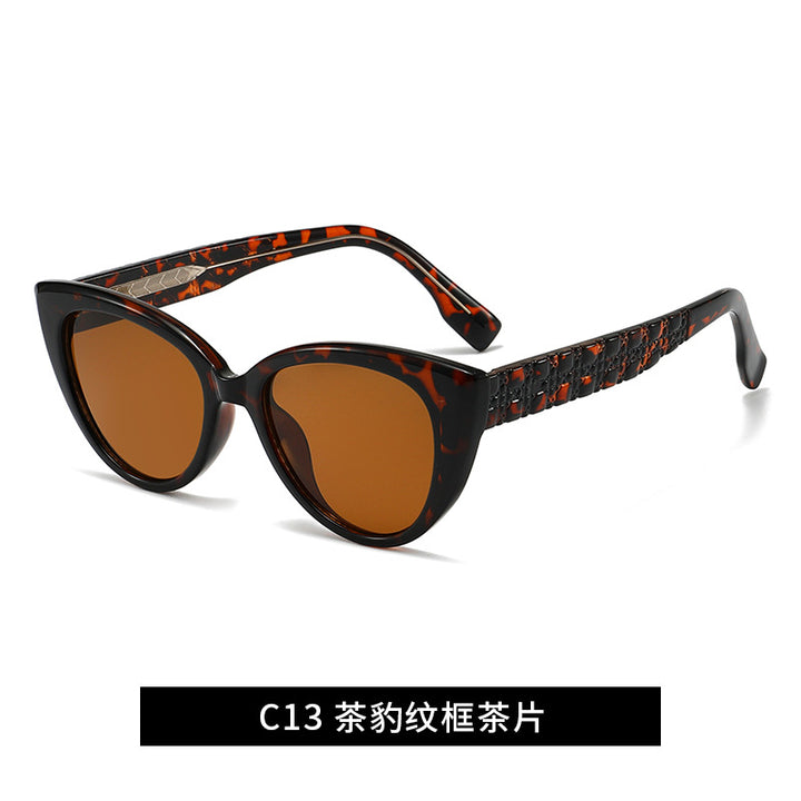 Damen Cat-Eye Sonnenbrille mit dekorativem Steg Karnz