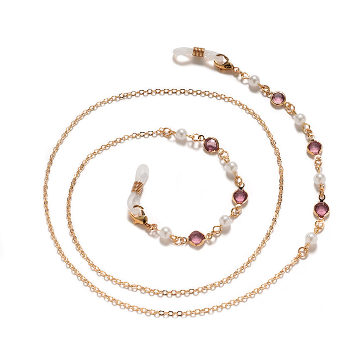 Elegante Perlen- und Amethyst-Brillenband Karnz