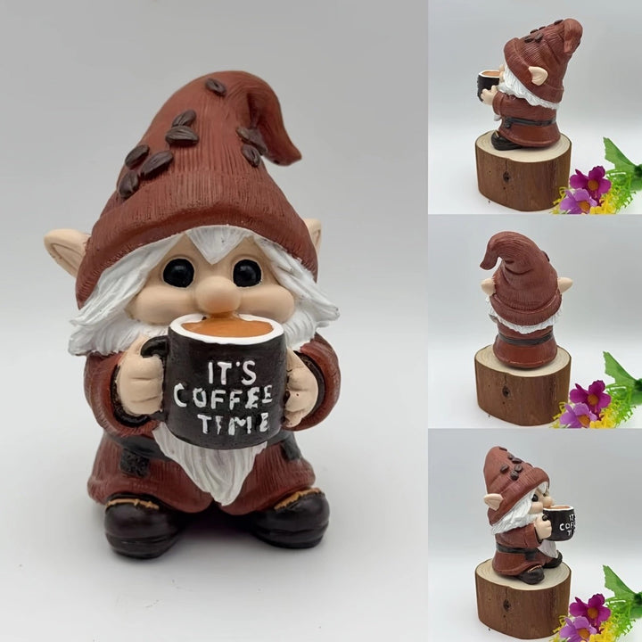 Dekorative Kaffeetrinkende Weihnachtsfigur Karnz
