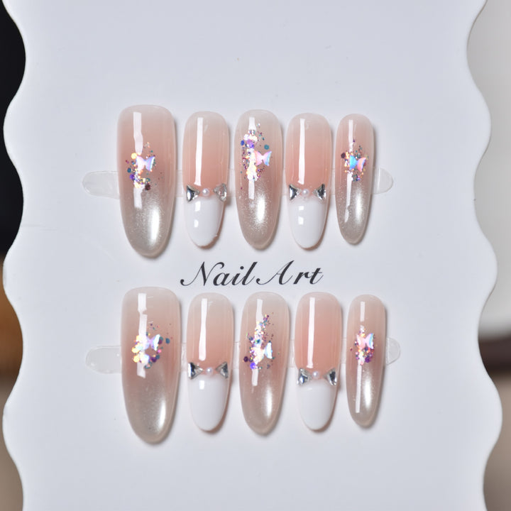 Dekorative Stiletto Press-On Nägel Karnz