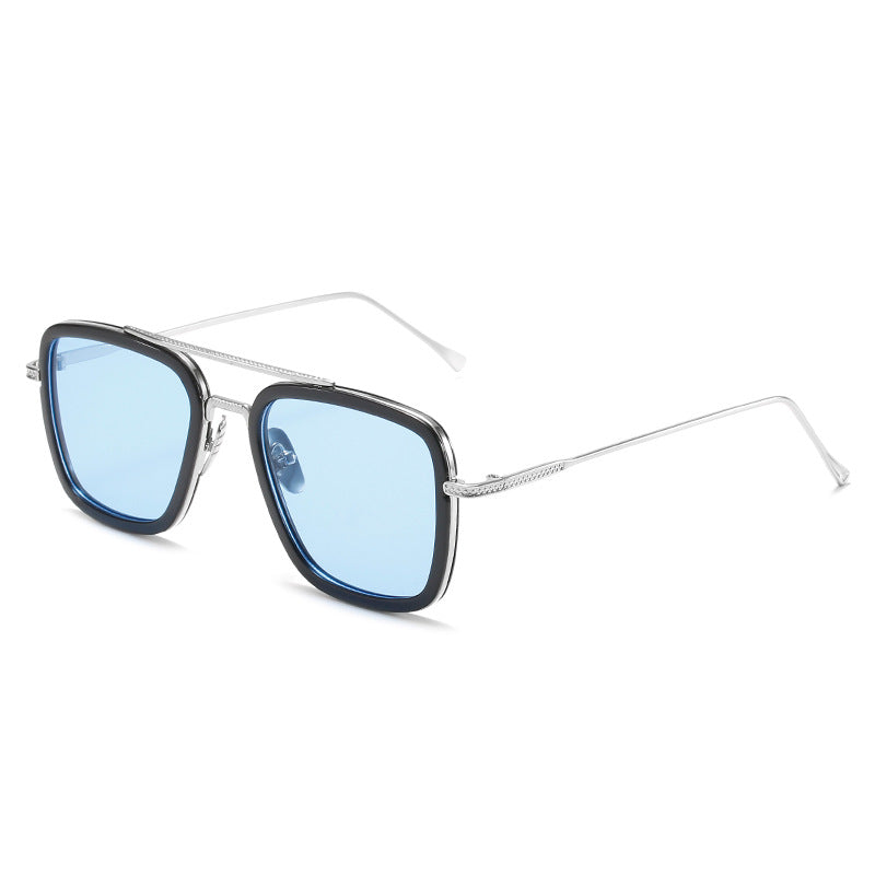 Damen modische quadratische Sonnenbrille mit luxuriösem Metallrahmen Karnz