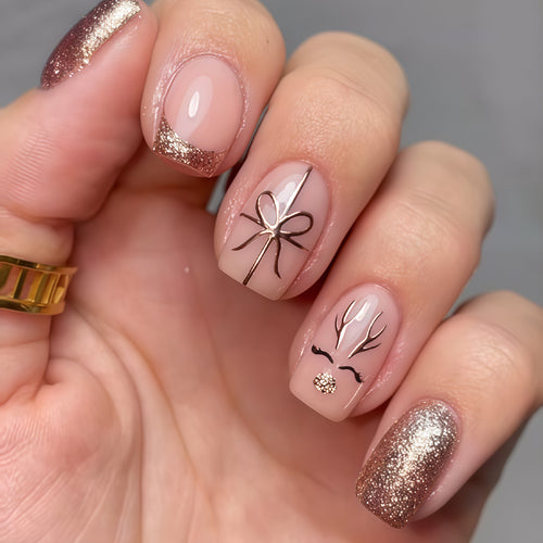 Elegantes Festliches Press-On Nagelkunst Set Karnz