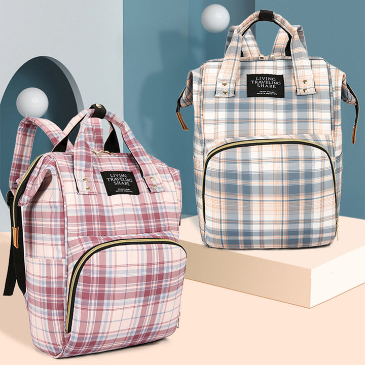 Karierter Muster Reisek backpack Karnz