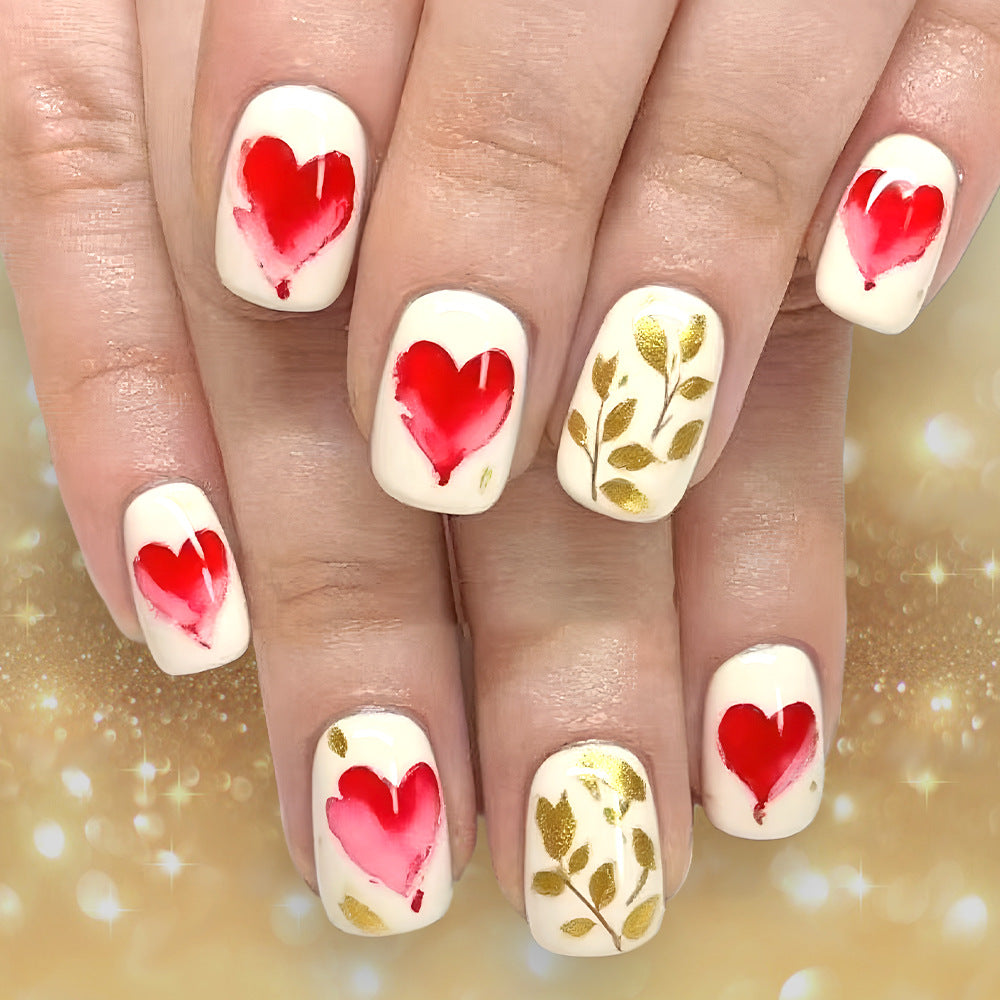 Romantisches Herz-Design Press-On Nail Art Set Karnz