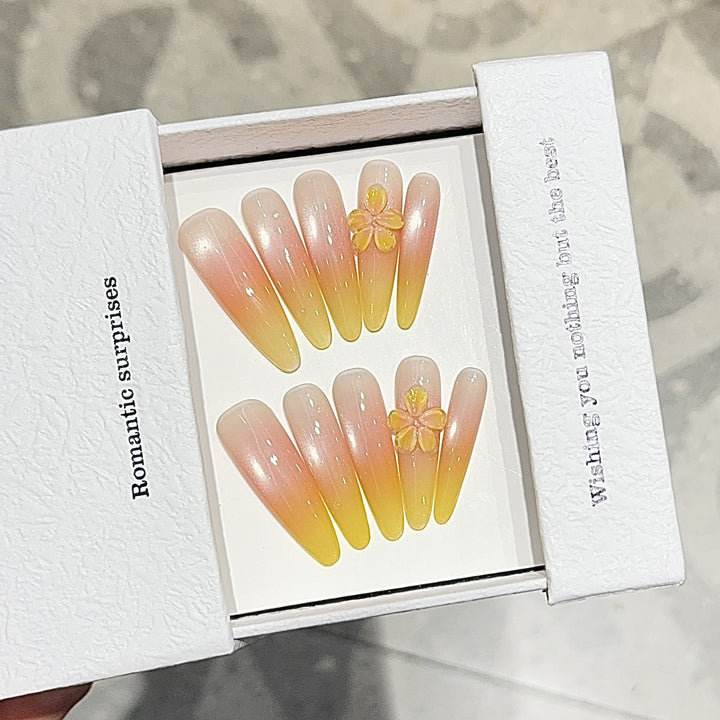 Elegante Kunstnägel mit Romantischem Ombre-Effekt Karnz