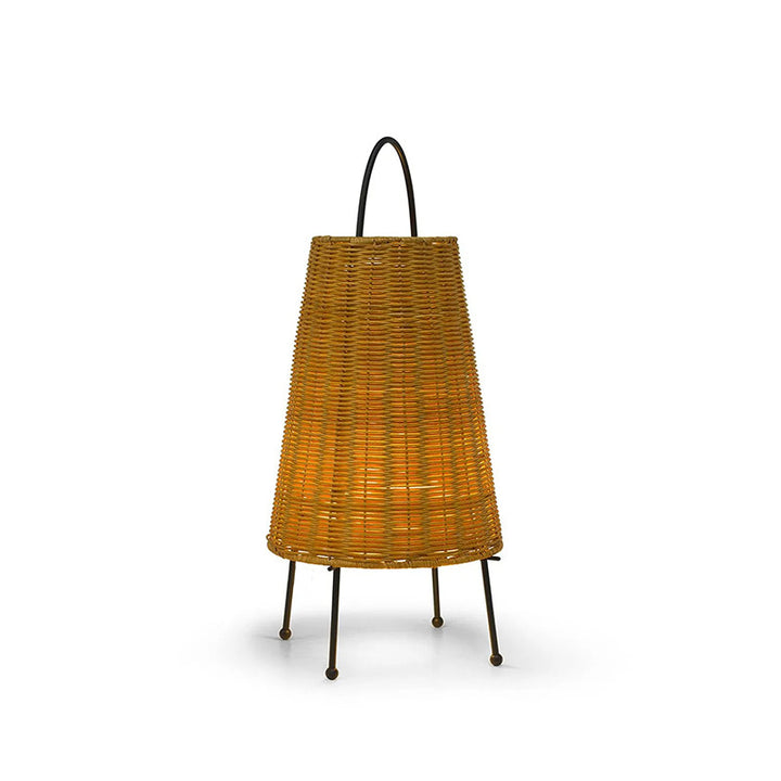 Elegante Tischlampe aus geflochtenem Material Karnz