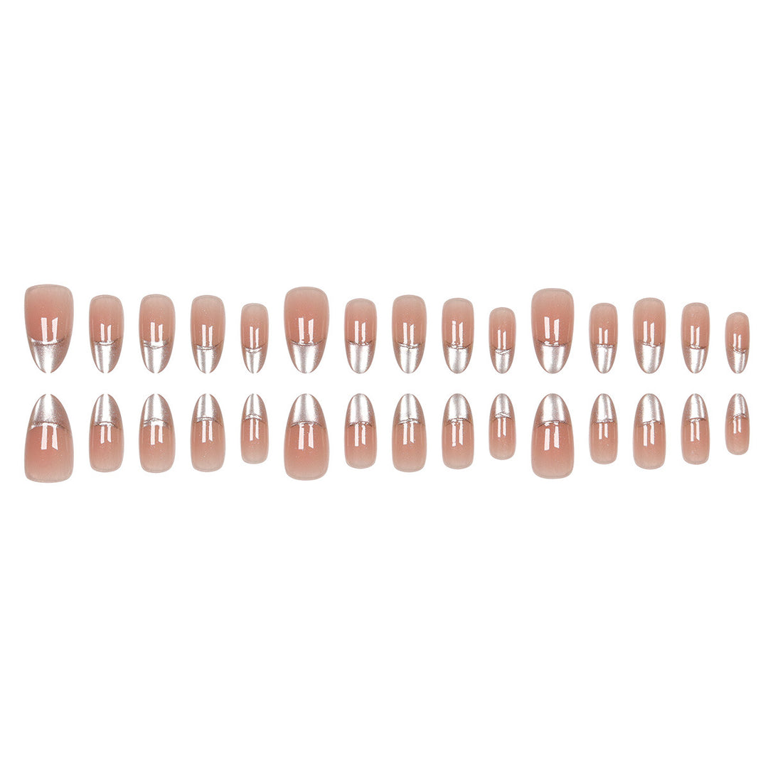 Elegante Stiletto Press-On Nägel mit perlmuttartigem Finish Karnz