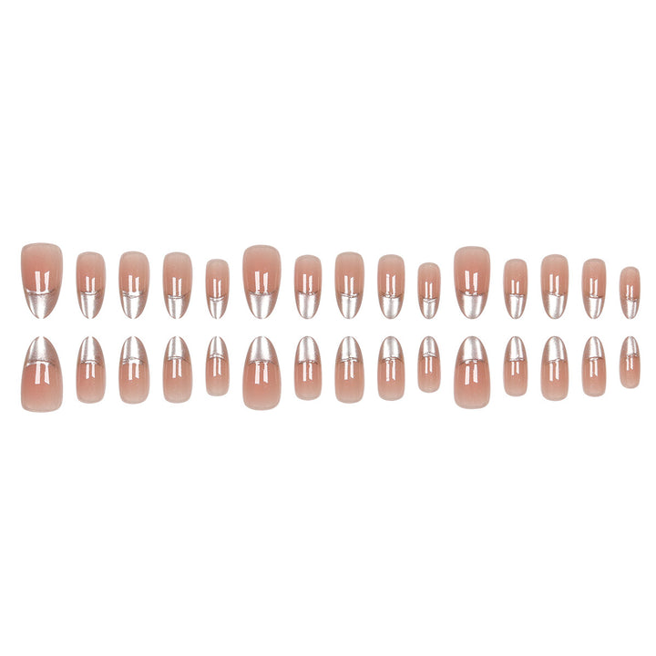 Elegante Stiletto Press-On Nägel mit perlmuttartigem Finish Karnz