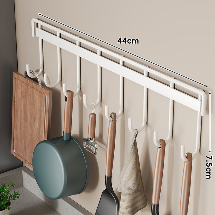 Wandmontierte Mehrfachhaken Küchenutensilien und Pfannenhalter Rack