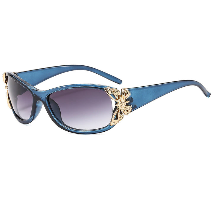 Modebewusste, mit Schmetterlingen verzierte Sonnenbrille Karnz