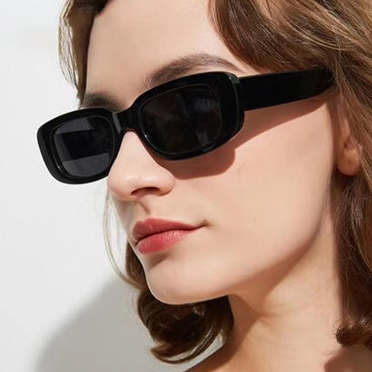 Damen Modische rechteckige Sonnenbrille mit verstellbaren Nasenstege Karnz