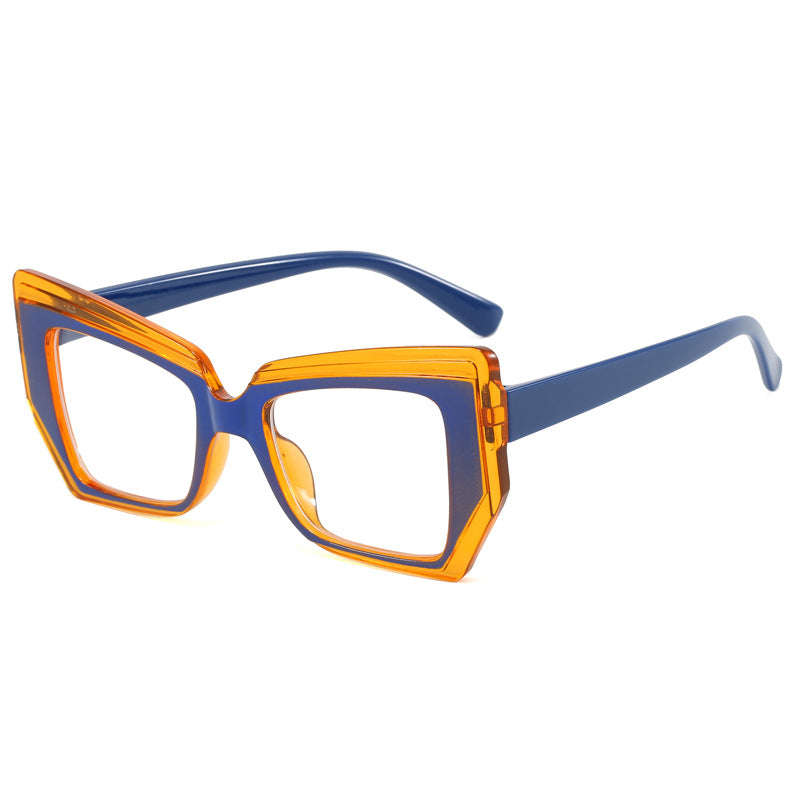 Damen Modische Brille mit auffälligem, geometrischem Rahmen Karnz