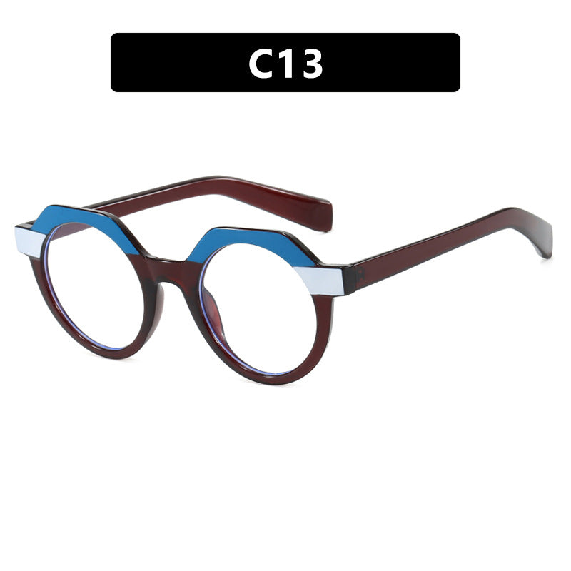 Damen extravagante runde Sonnenbrille mit farblich akzentuiertem Rahmen Karnz