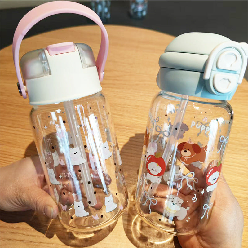 Damen kreative Trinkflasche mit integrierter Silikon-Trageschlaufe Karnz