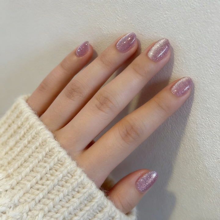 Funkelnd Glänzendes Press-On Nagelset Karnz