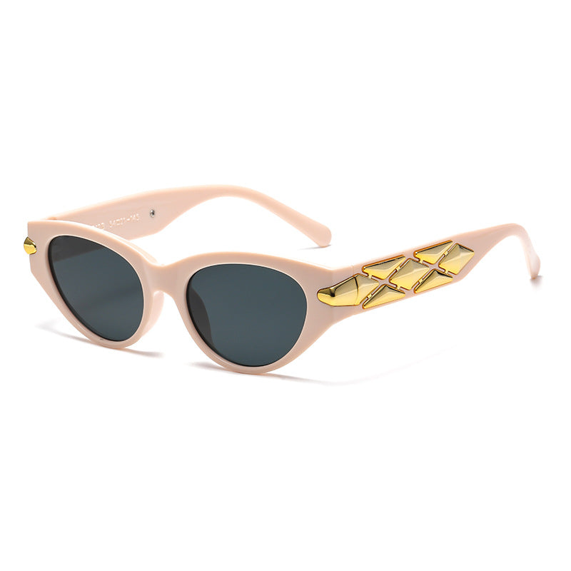 Damen Cat-Eye Sonnenbrille mit luxuriösen Akzenten und einzigartigem Design Karnz