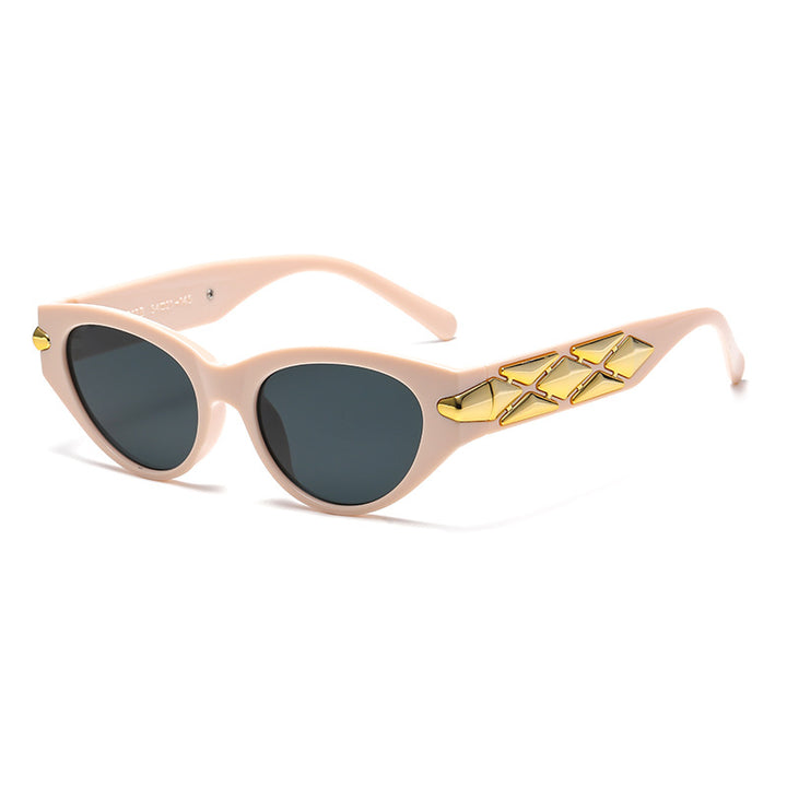 Damen Cat-Eye Sonnenbrille mit luxuriösen Akzenten und einzigartigem Design Karnz