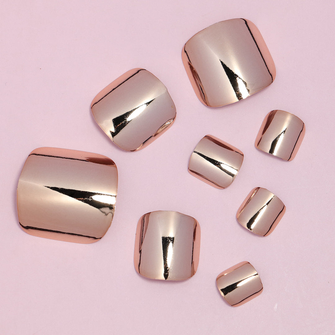Metallic Press-On Zehennagel Set Karnz