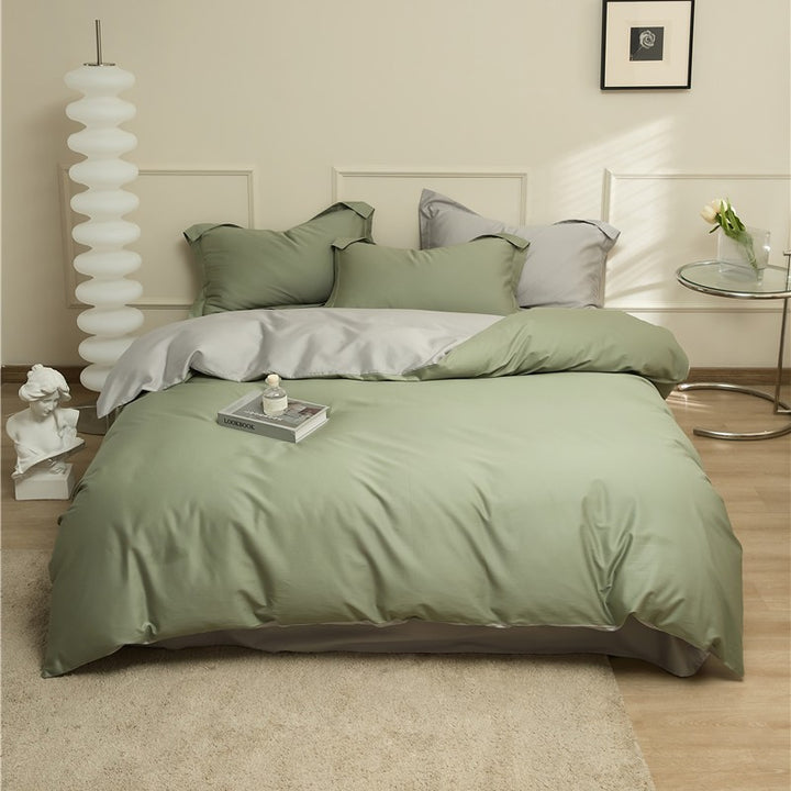 Wendbare Bettgarnitur aus Baumwoll‑Renforcé mit Soft‑Finish, verdecktem Reißverschluss und extra Kissenbezügen
