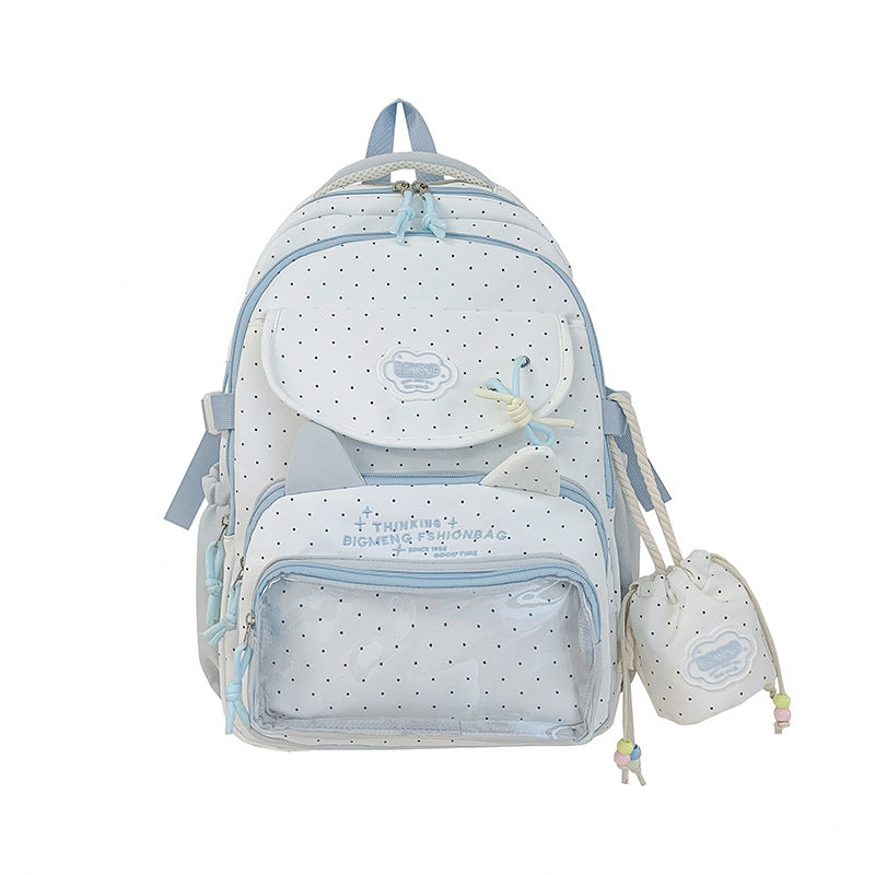 Polka Dots Design Rucksack mit mehreren Fächern Karnz