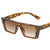 Damen geometrische Sonnenbrille mit trendigem, eckigem Rahmen Karnz