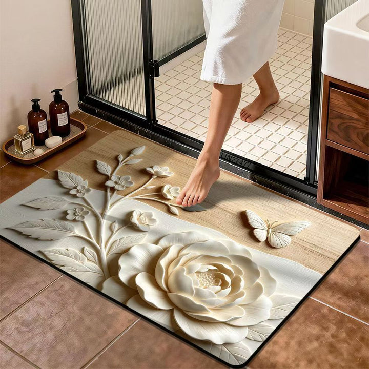 Premium Floral Design Badteppich Karnz