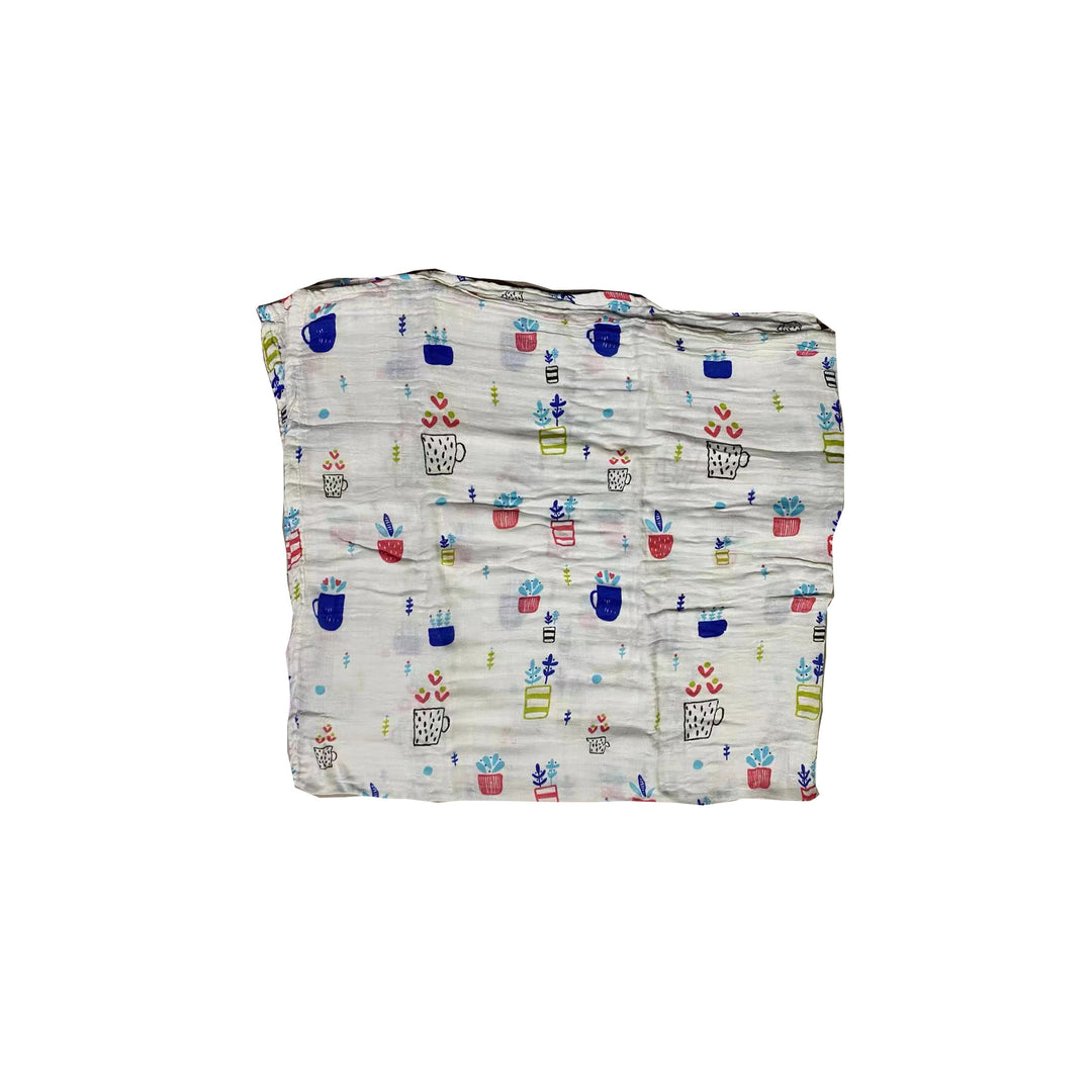 Baumwoll-Musselin Babydecke mit Herzmuster Karnz