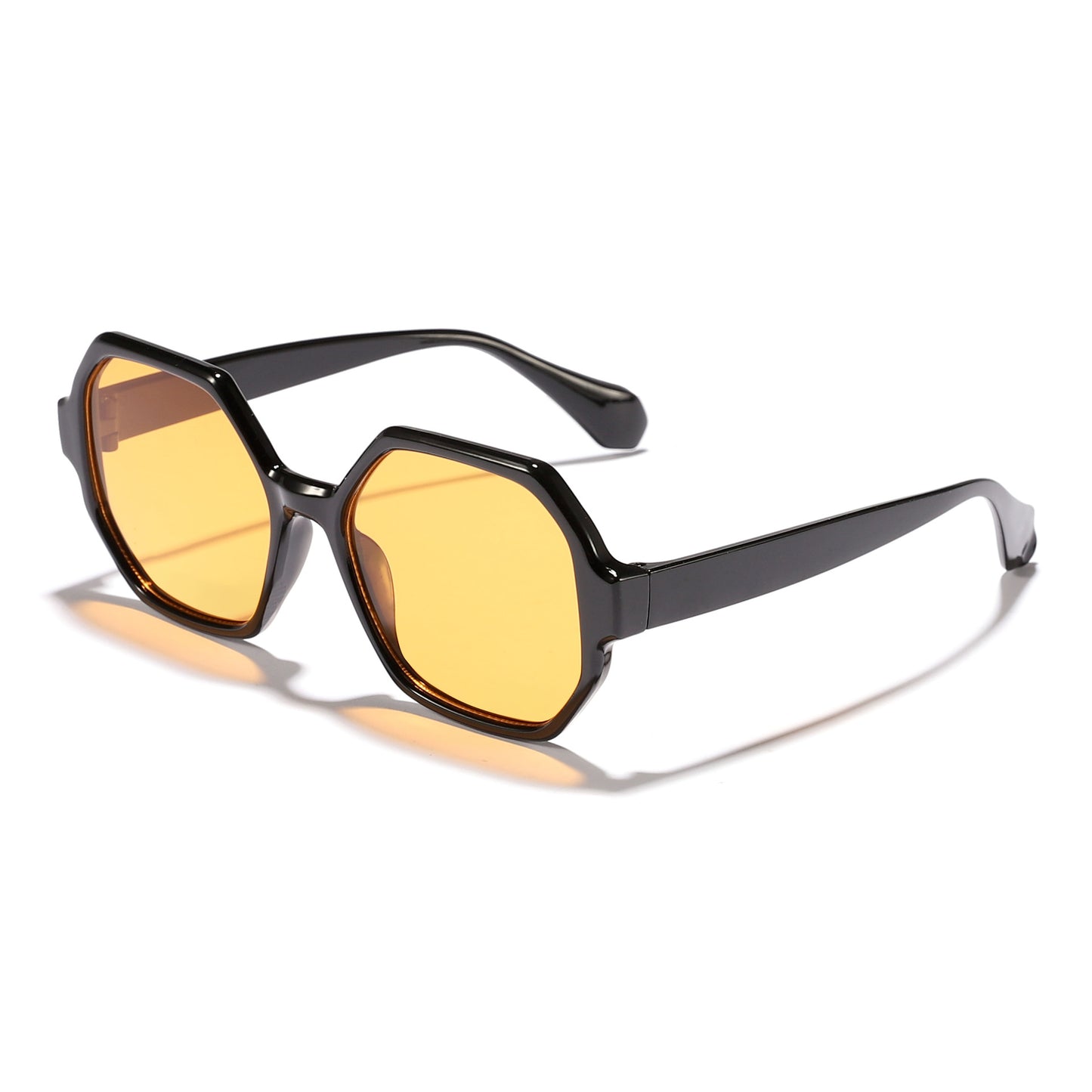 Damen modische Sonnenbrille mit hexagonalem Rahmen und UV-Schutz Karnz