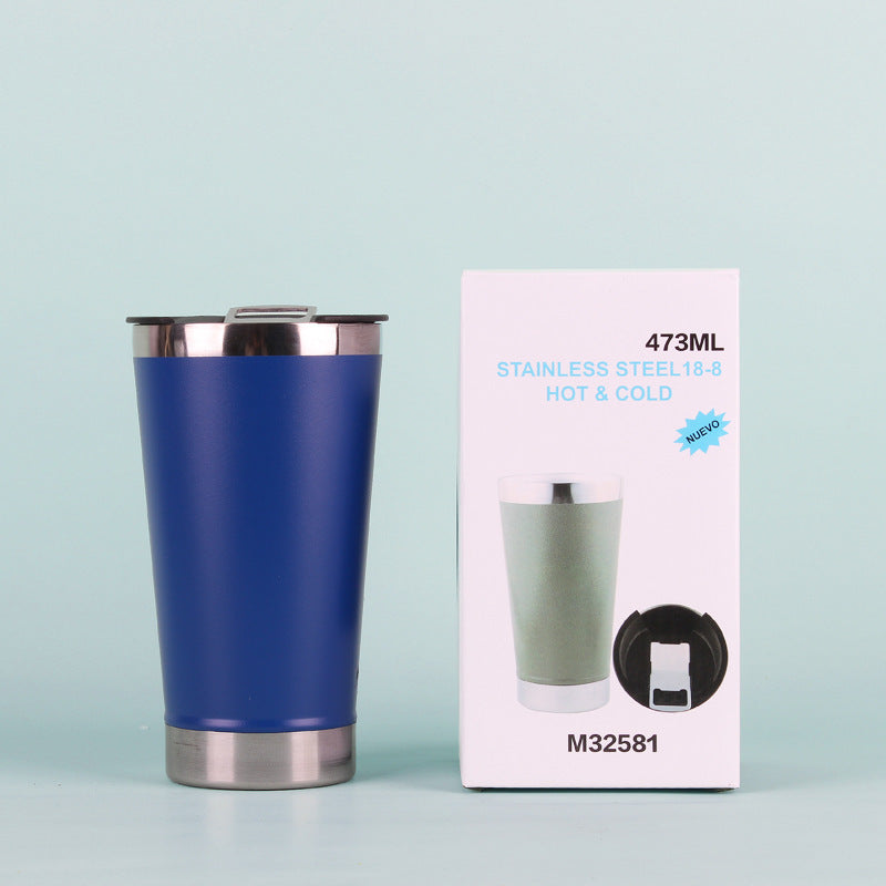 Unisex Isolierter Edelstahl-Trinkbecher mit Deckel und Anti-Rutsch-Beschichtung Karnz