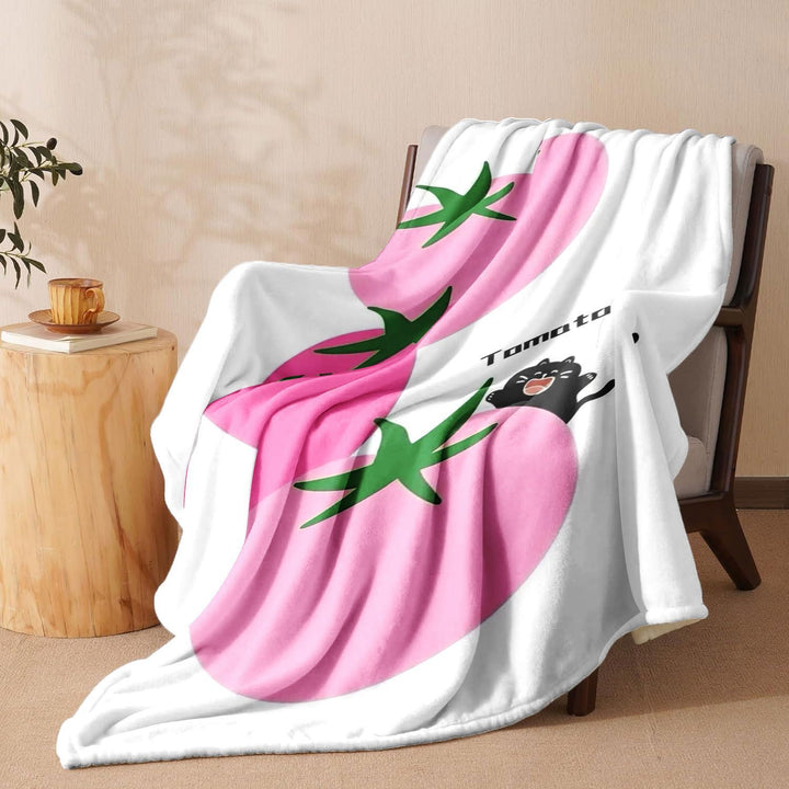 Launische Tomato-Print Fleece-Wurfdecke