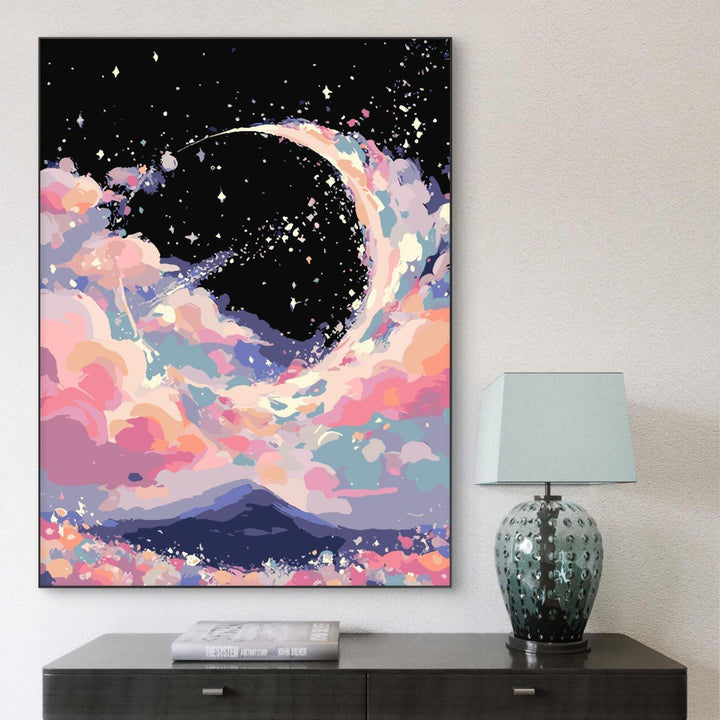 Träumerische himmlische Landschaft Leinwand Kunst Karnz