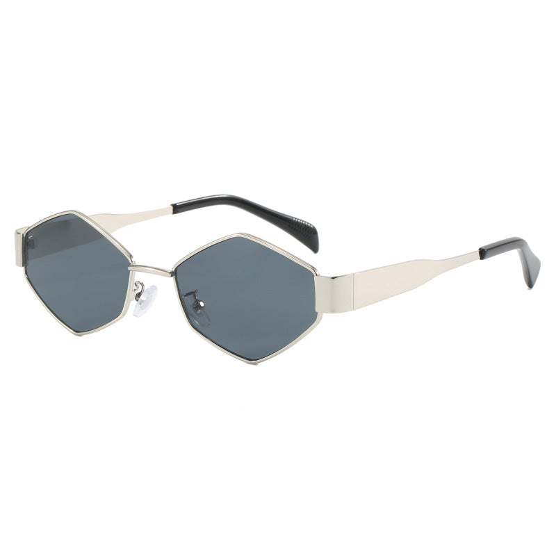 Damen geometrische Sonnenbrille mit luxuriösem Metallrahmen Karnz