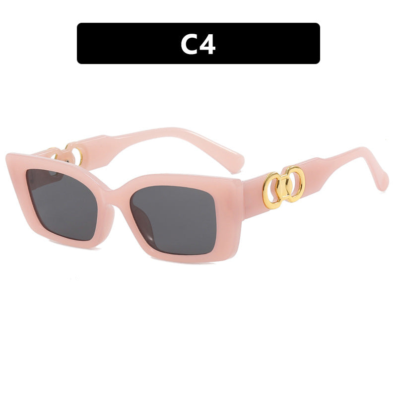 Damen modische quadratische Sonnenbrille mit goldenen Verzierungen Karnz