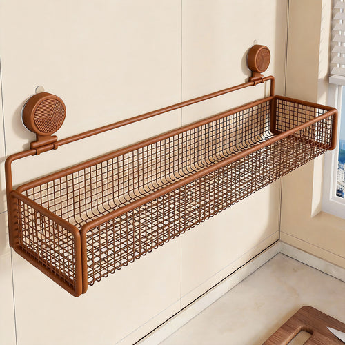 Wandmontierte Saugnetz-Obstlagerschalen-Set mit doppelt verstellbarem Regal