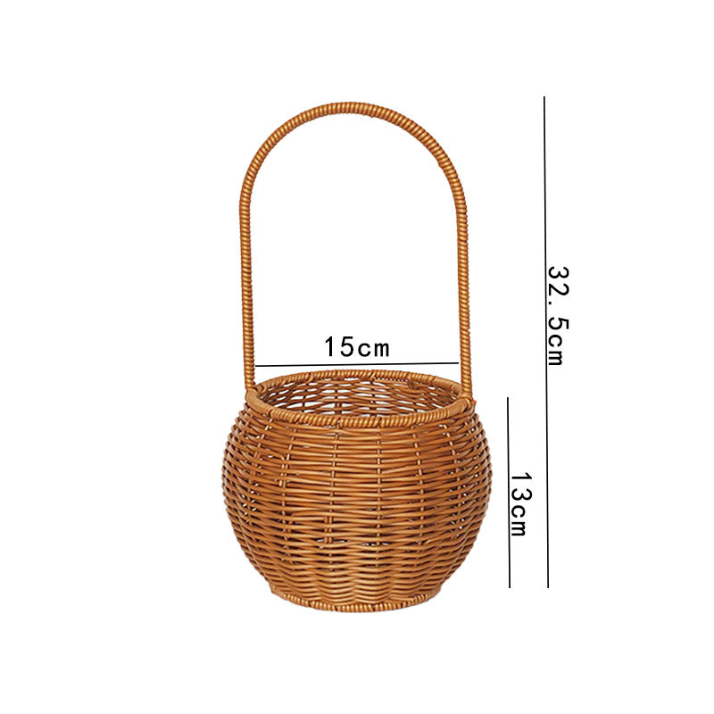 Handgefertigter Rattan Aufbewahrungskorb mit Griff Karnz