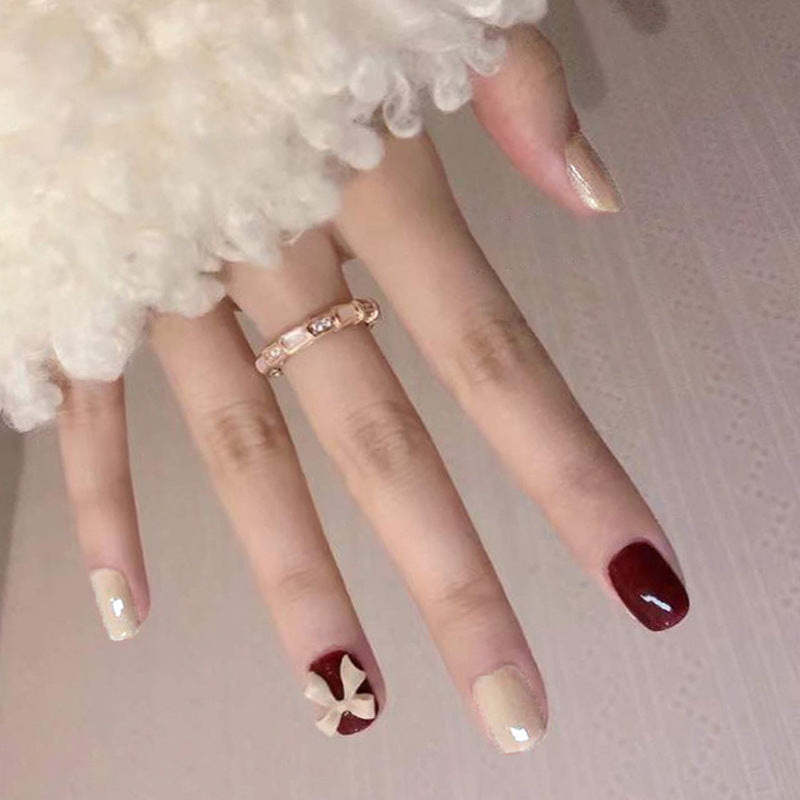 Kreatives Bow-Dekoriertes Press-On Nail Set