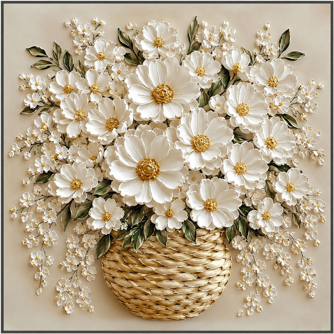 Florale Relief Wandkunst