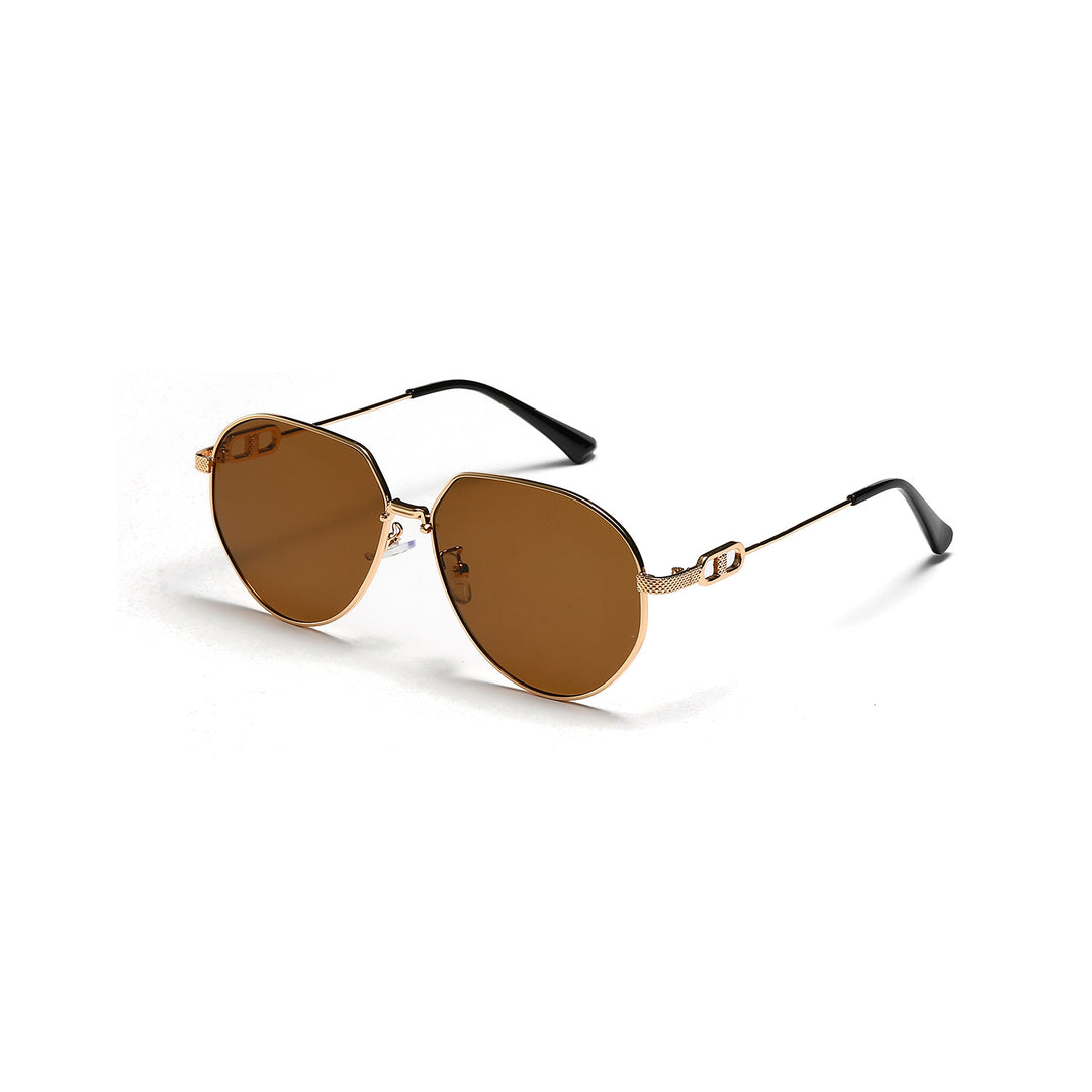 Damen stilvolle ovale Sonnenbrille mit modischem Metallrahmen Karnz