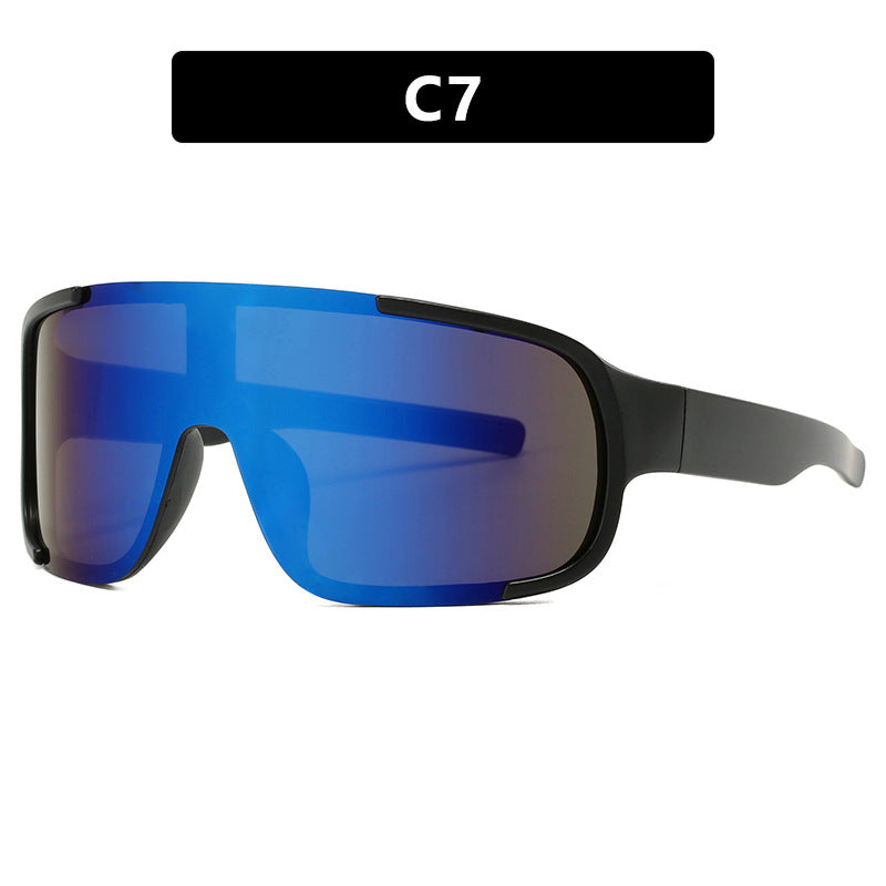 Damen sportliche UV-Schutz-Sonnenbrille mit breiter, aerodynamischer Form Karnz