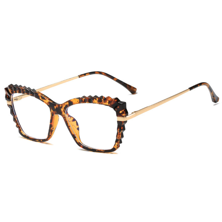 Damen oversized Brille mit einzigartigem Wellenranddesign Karnz