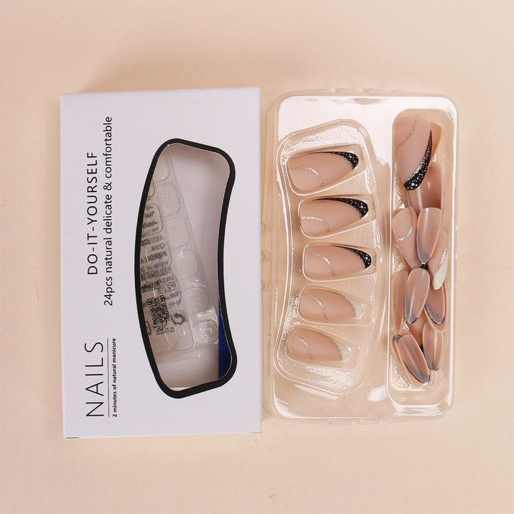 Glamouröse Glitzer-Stiletto Press-On Nägel Karnz