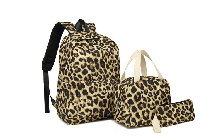 Stylische Leopardenmuster-Rucksack- und Zubehörset Karnz