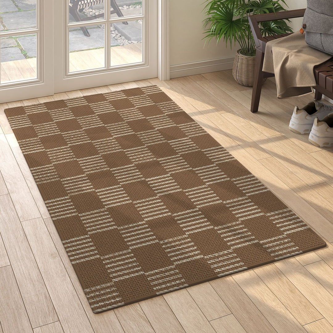 Stylische Karierter Innenbereich Teppich