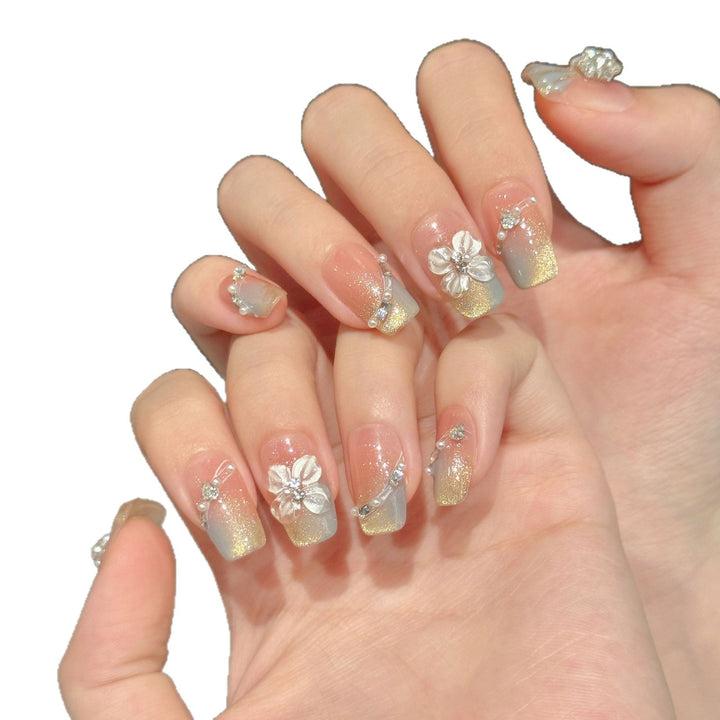 Stunning 3D Floral Press-On Nagelkunst Set