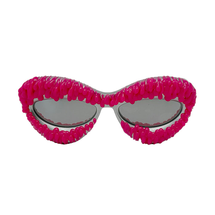 Damen extravagante Cat-Eye-Sonnenbrille mit dekorativem Rahmen Karnz
