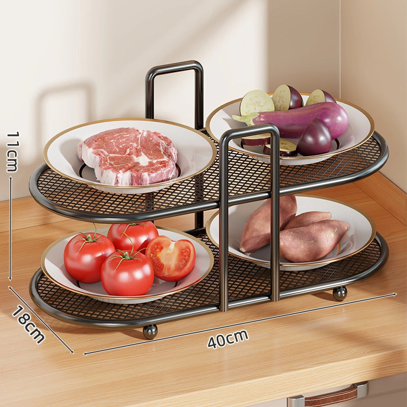 Vierstufiger Mesh-Küchenarbeitsplatten-Organizer-Rack