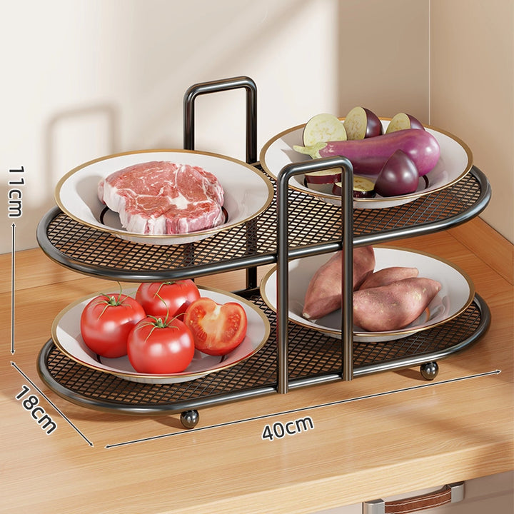 Vierstufiger Mesh-Küchenarbeitsplatten-Organizer-Rack