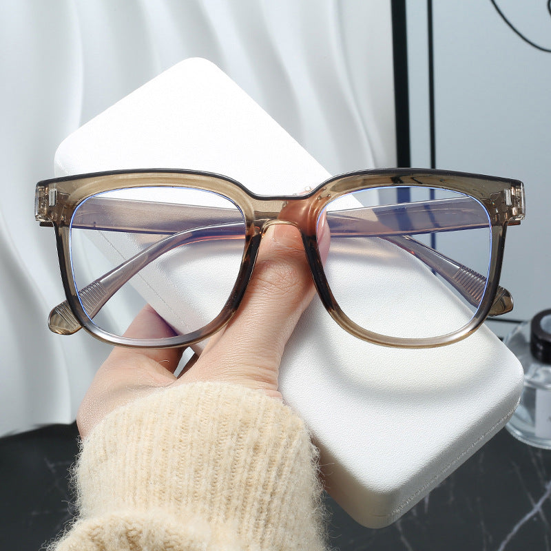 Damen modische rechteckige Brille mit blauen Gläsern Karnz