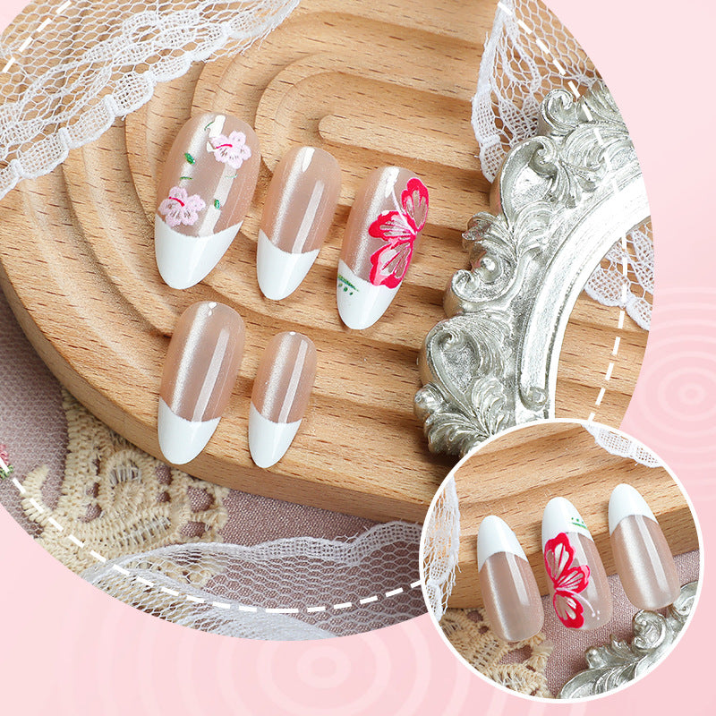 Premium Floral Press-On Nail Art Set